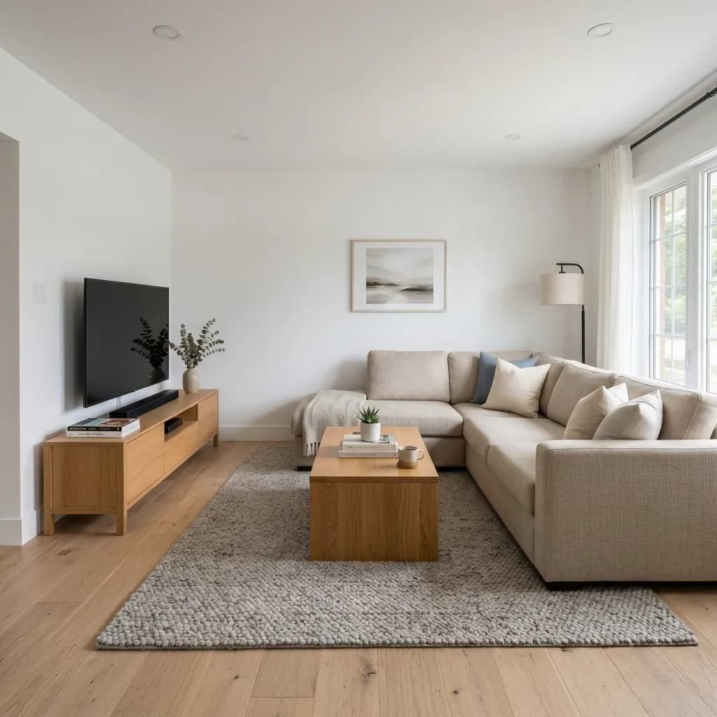 Plain living room before redesign